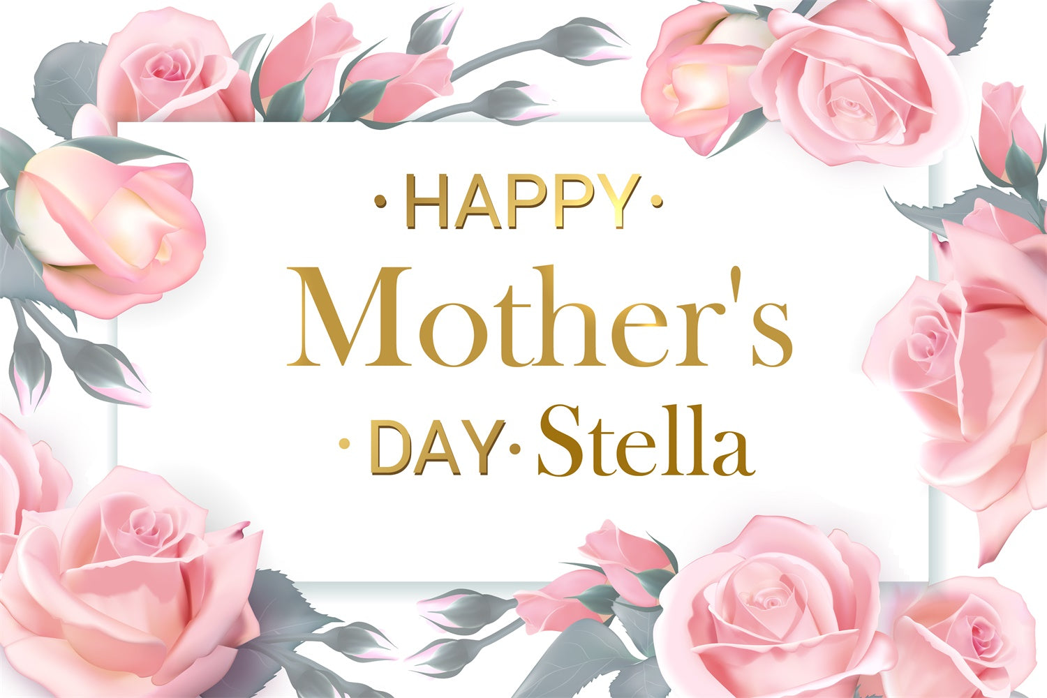 Mother's Day Backdrop Elegant Pink Rose Personalized Backdrop UK CJJ3-91