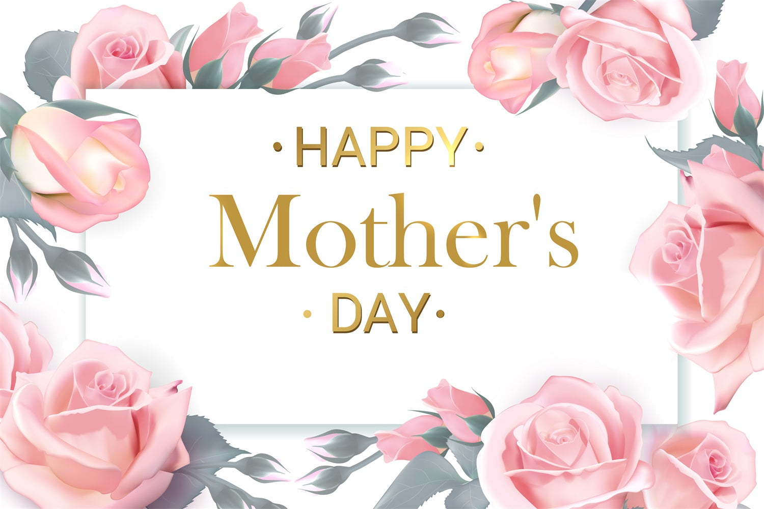 Mother's Day Backdrop Elegant Pink Rose Personalized Backdrop UK CJJ3-91