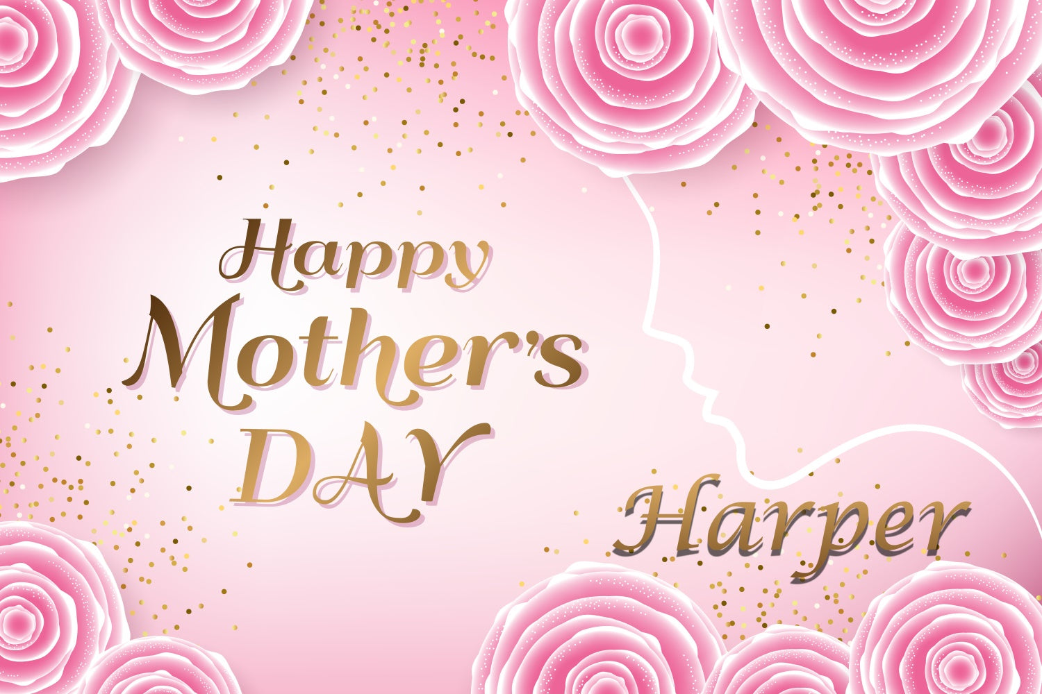 Mothers Day Photo Backdrop Romantic Rose Pink Custom Backdrop UK CJJ3-93