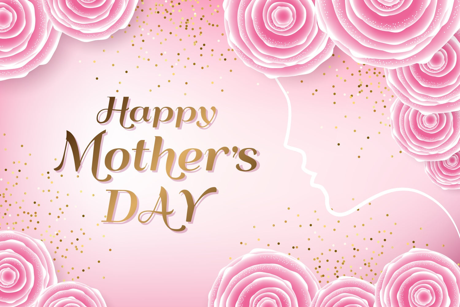 Mothers Day Photo Backdrop Romantic Rose Pink Custom Backdrop UK CJJ3-93