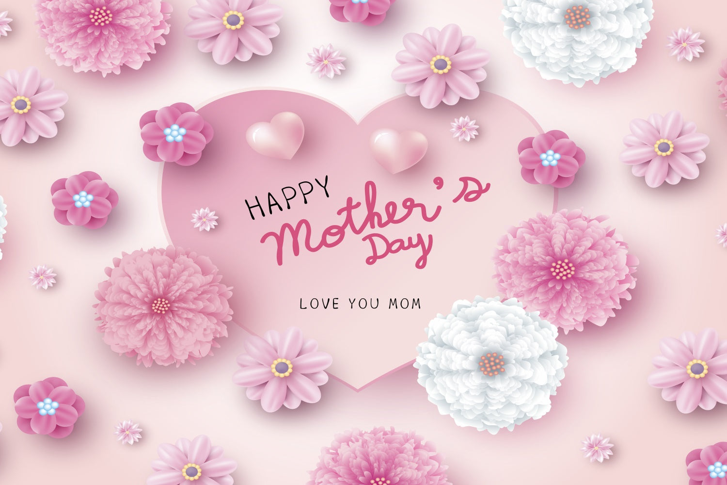 Mother's Day Backdrop Ideas Delicate Floral Love Custom Backdrop UK CJJ3-94