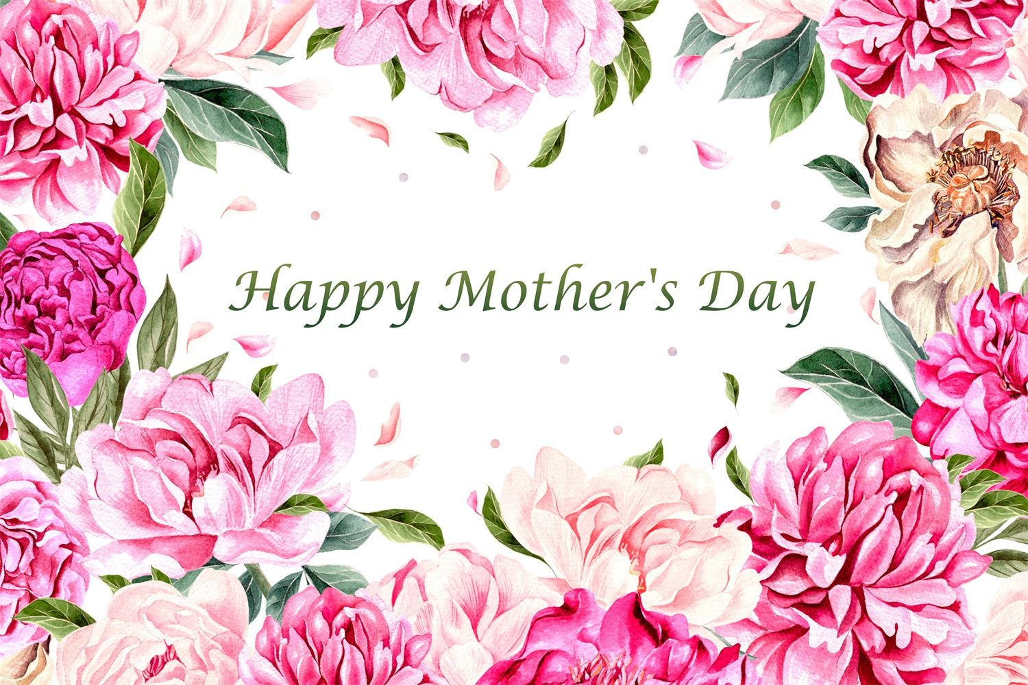 Mother's Day Backdrop Elegant Blush Peony Customized Backdrop UK CJJ3-95