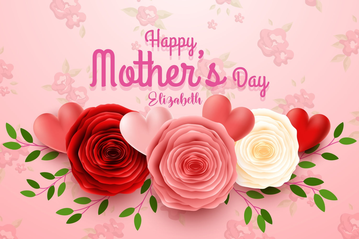 Mothers Day Photo Backdrop Charming Floral Heart Custom Backdrop UK CJJ3-96