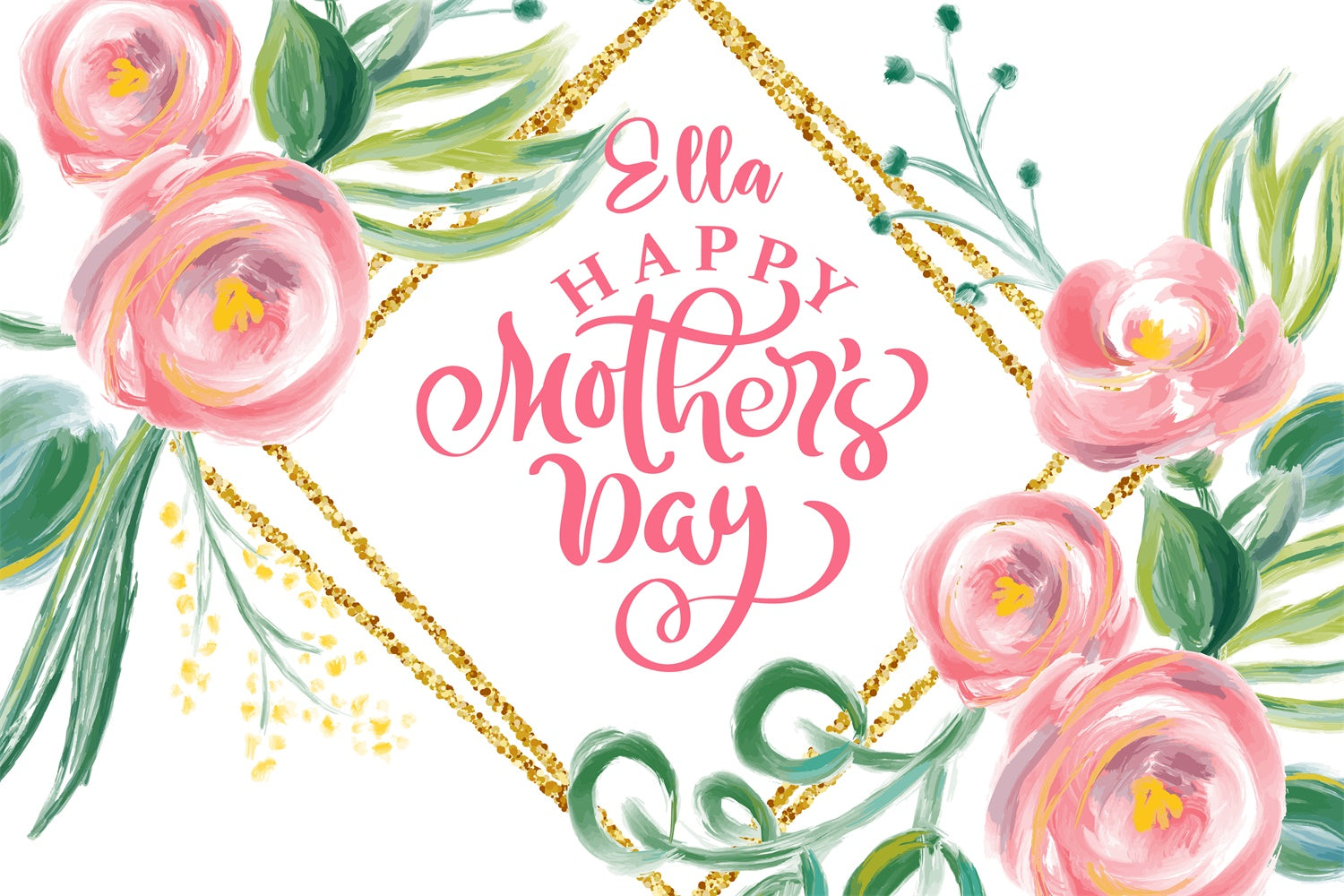 Mothers Day Backdrops Graceful Watercolor Rose Custom Backdrop UK CJJ3-98