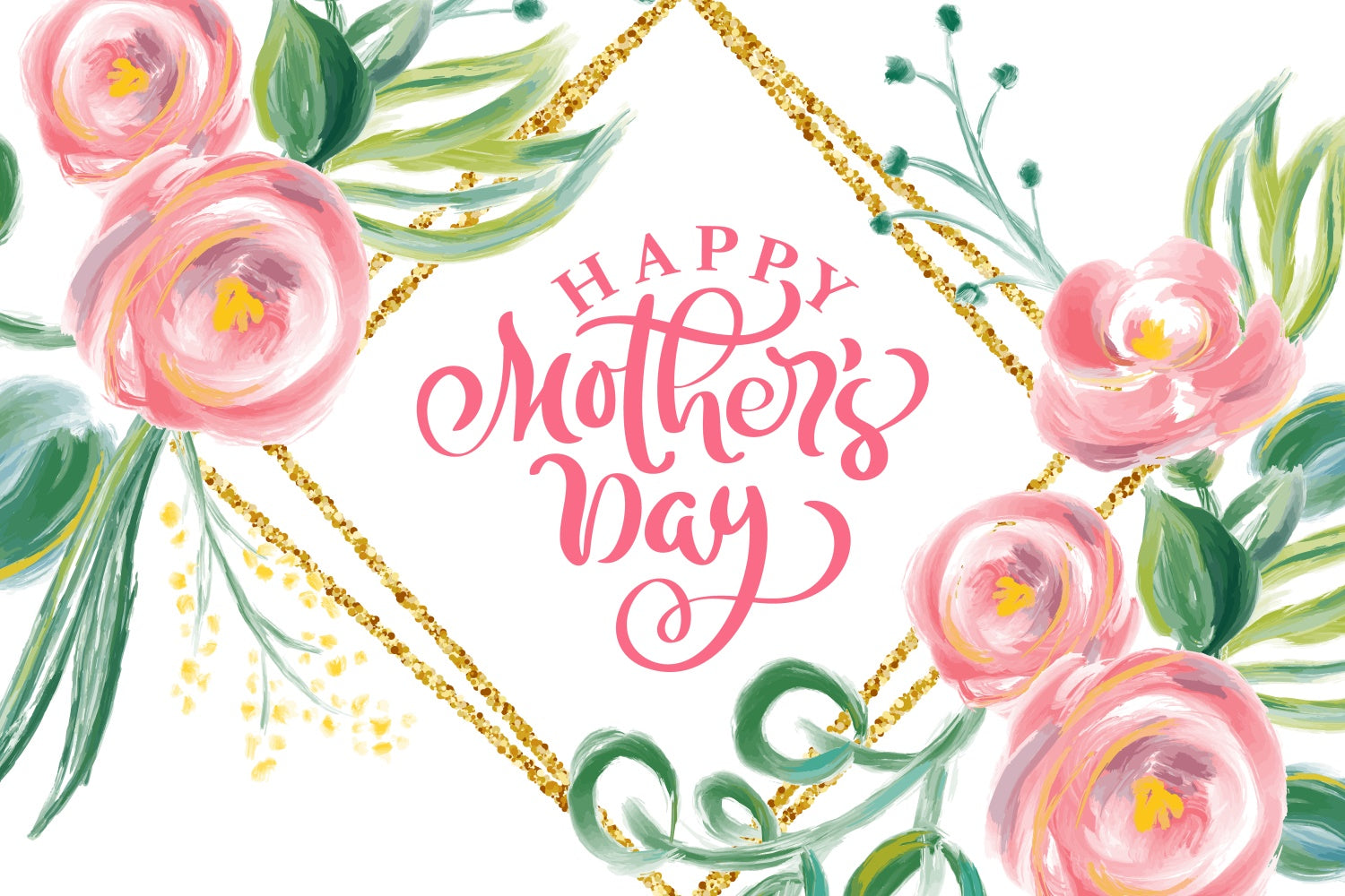 Mothers Day Backdrops Graceful Watercolor Rose Custom Backdrop UK CJJ3-98