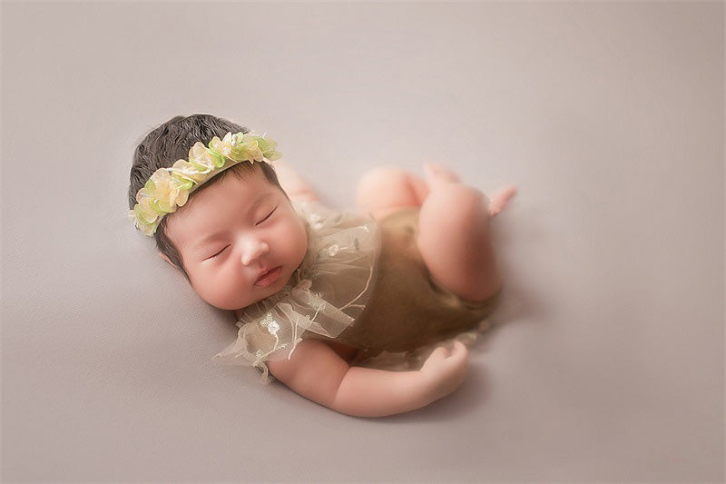 Newborn photography props lace one-piece dress for baby girl (with matching headpiece) CL5