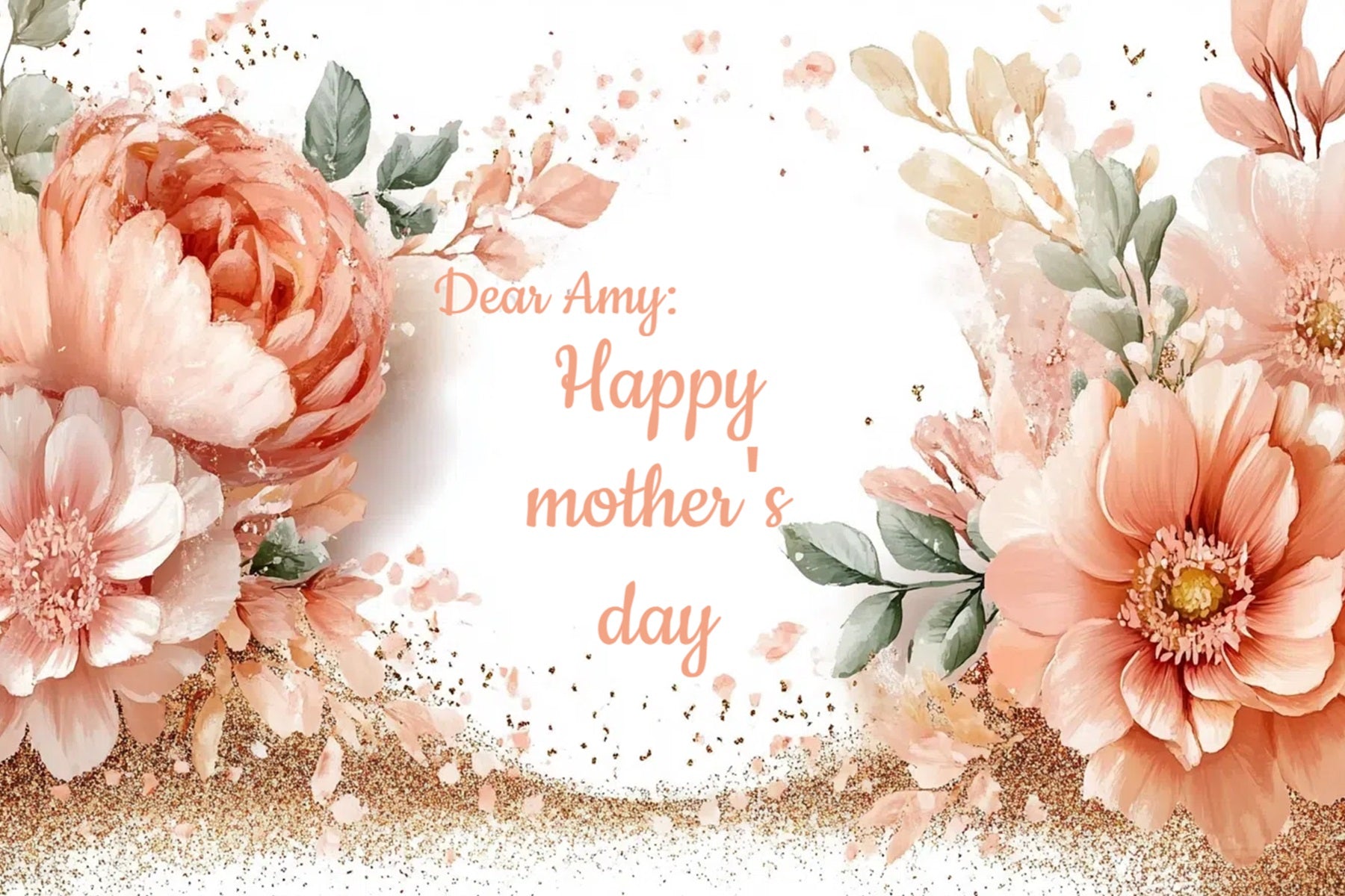 Mothers Day Backdrop Peach Floral Glow Custom Backdrop UK UK CSH-132