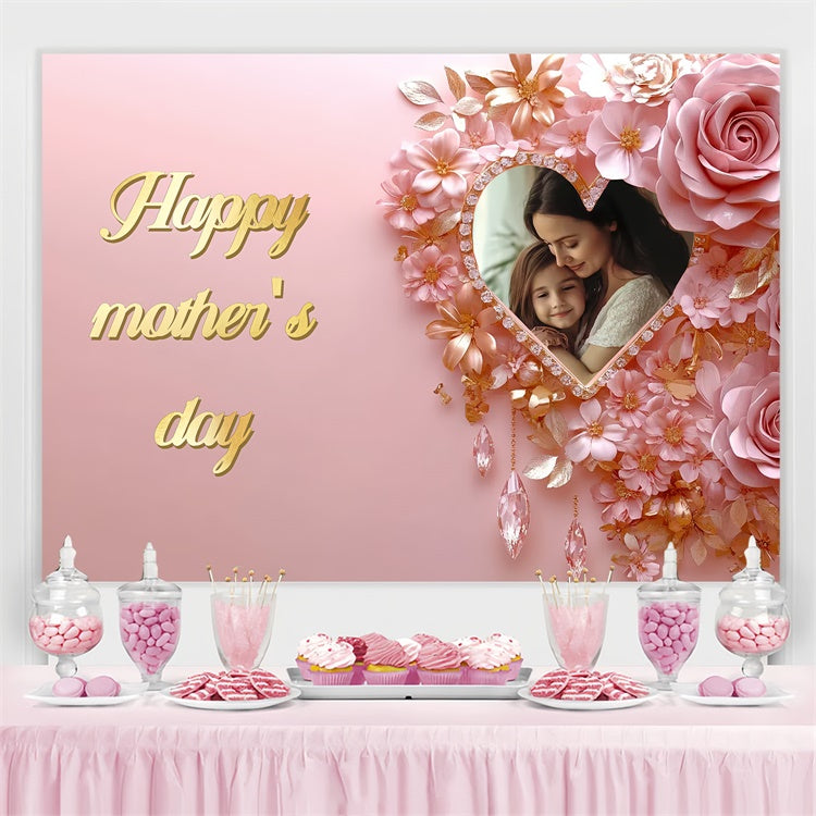 Backdrops For Mother's Day Luxe Pink Petal Personalized Backdrop UK CSH3-126