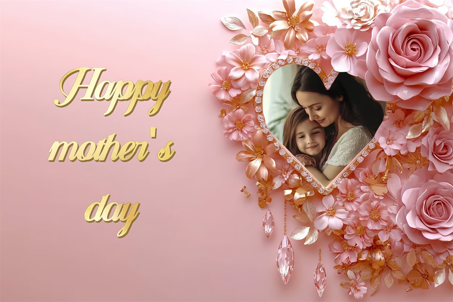 Backdrops For Mother's Day Luxe Pink Petal Personalized Backdrop UK CSH3-126