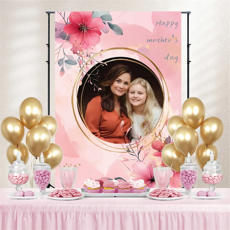 Mother's Day Backdrop Watercolor Floral Frame Custom Backdrop UK CSH3-127