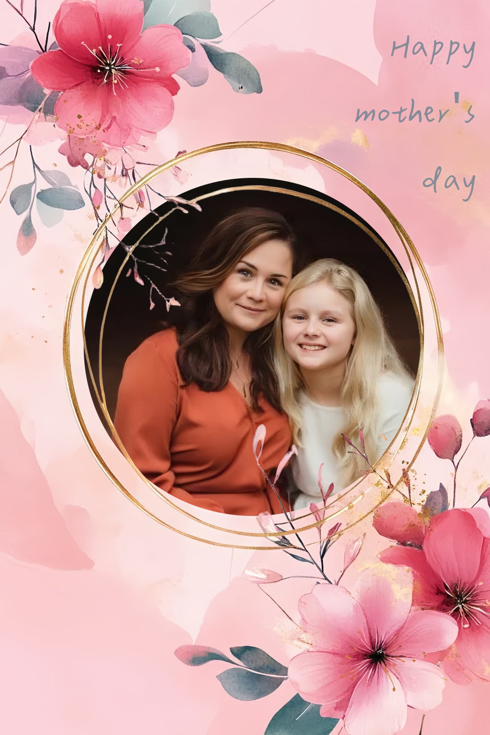 Mother's Day Backdrop Watercolor Floral Frame Custom Backdrop UK CSH3-127