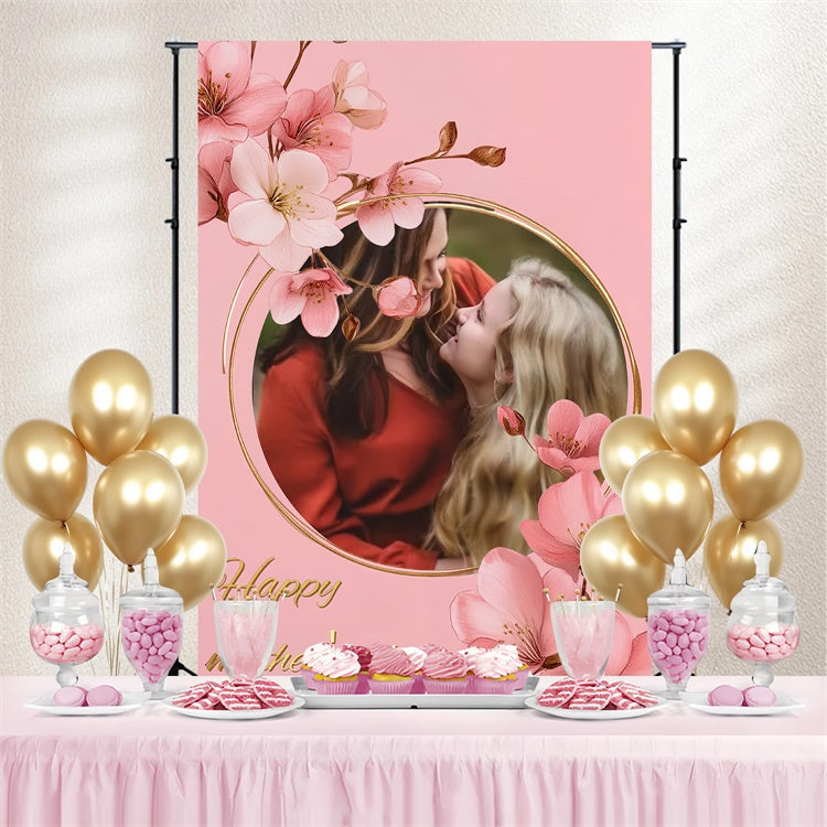 Mothers Day Backdrop Gentle Pink Floral Personalized Backdrop UK CSH3-128
