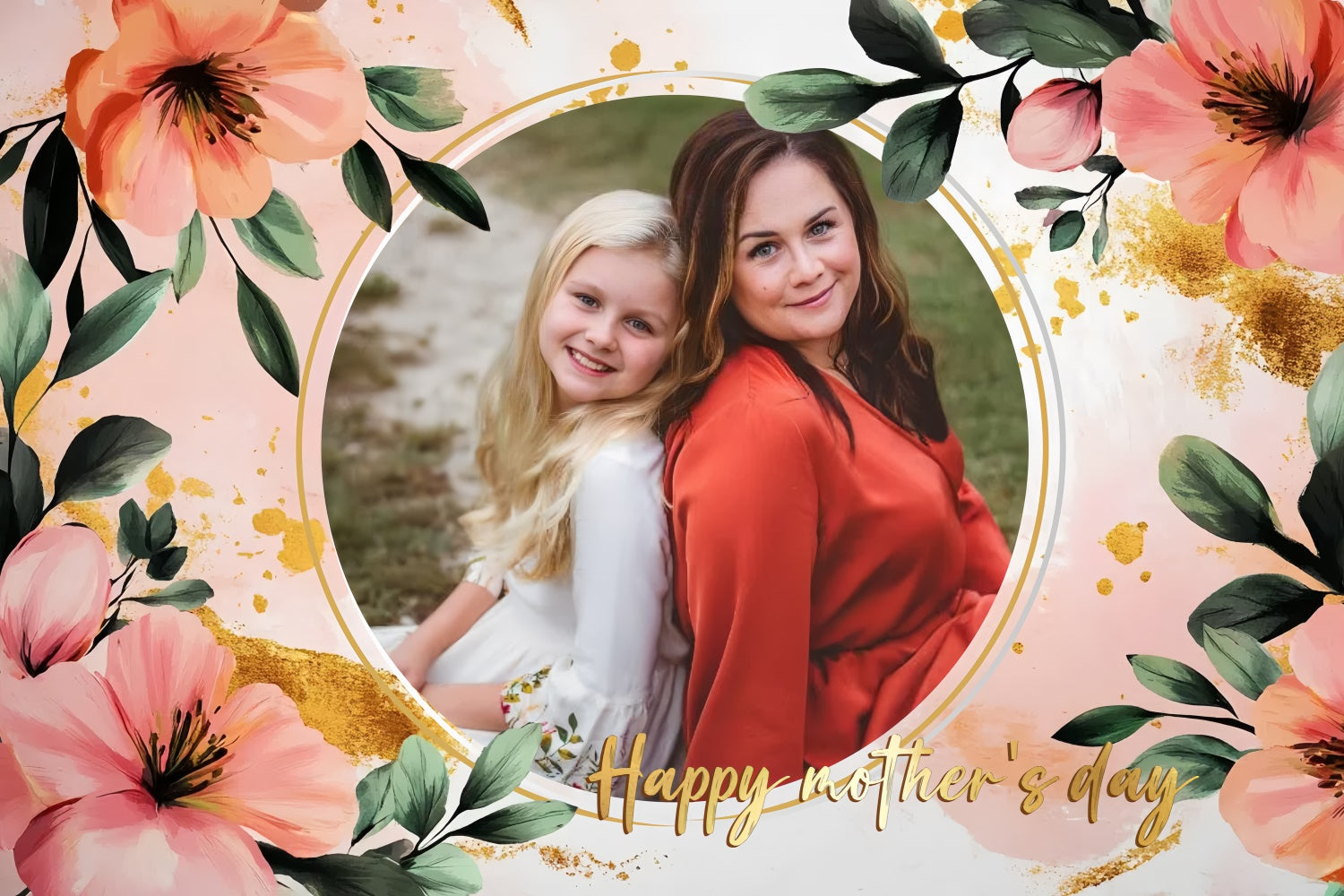 Mothers Day Backdrops Soft Floral Elegance Personalized Backdrop UK CSH3-130