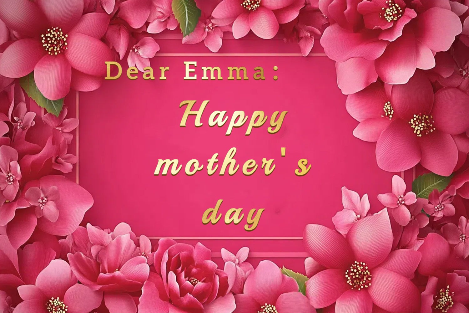 Mothers Day Backdrop Luxurious Pink Floral Personalized Backdrop UK CSH3-132
