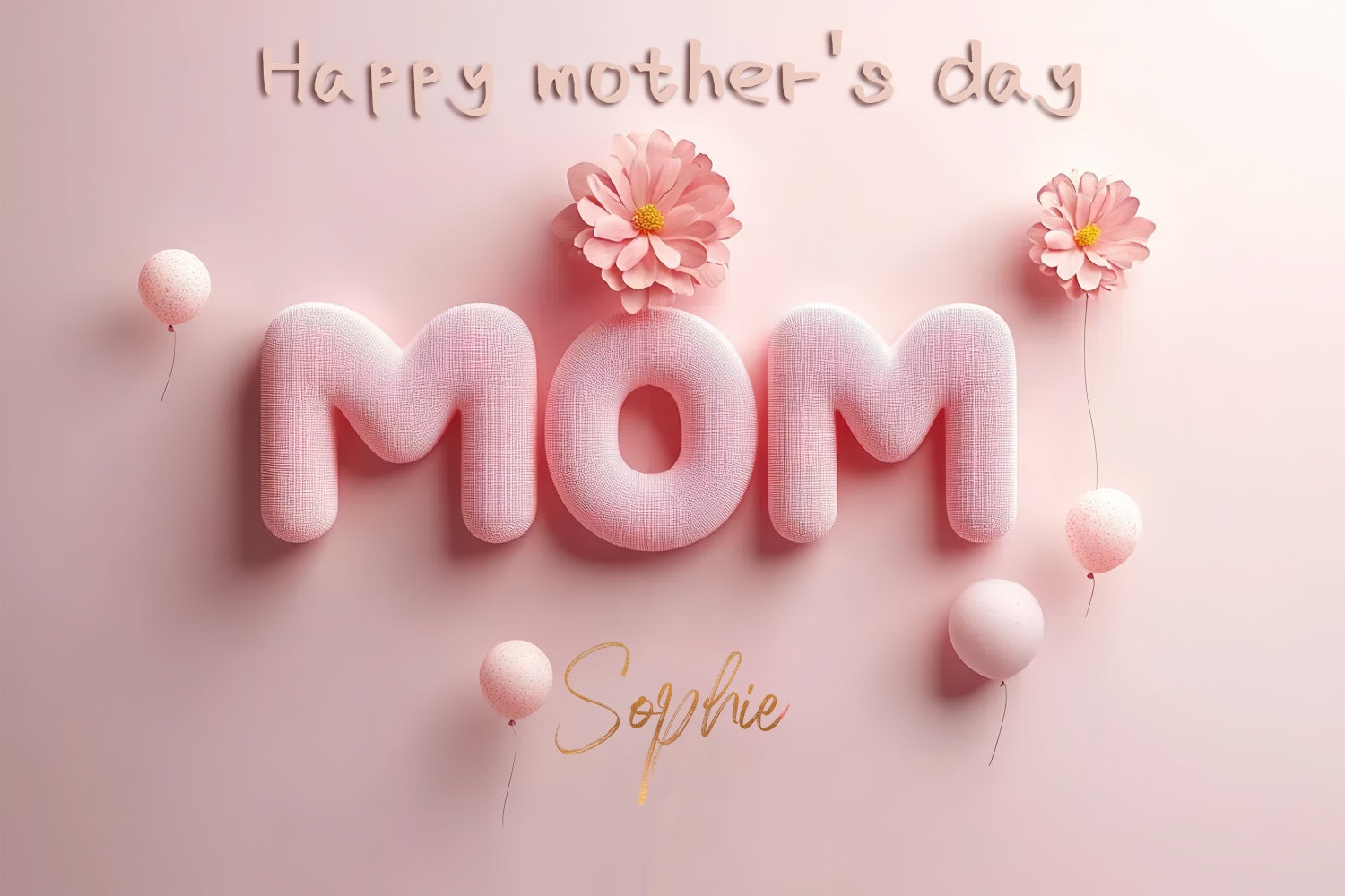 Mother's Day Backdrops Pink Balloon Celebration Custom Backdrop UK CSH3-134