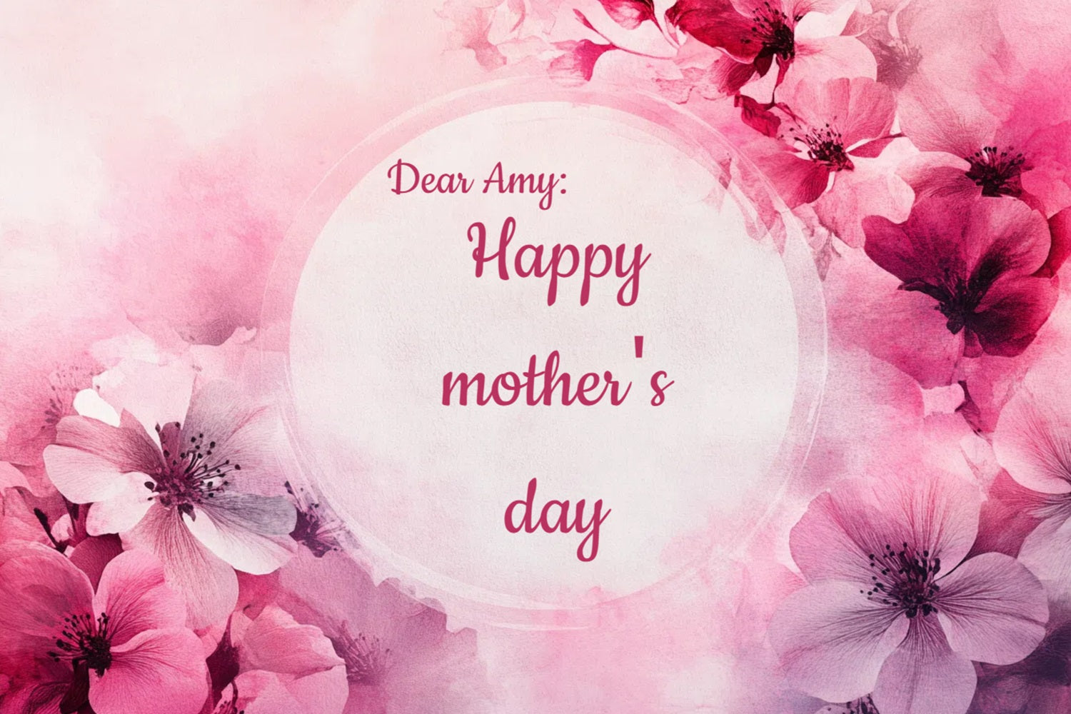 Mothers Day Backdrops Pink Watercolor Floral Personalized Backdrop UK CSH3-136