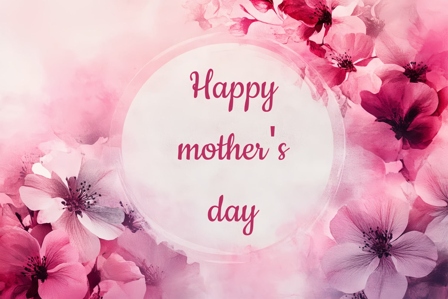 Mothers Day Backdrops Pink Watercolor Floral Personalized Backdrop UK CSH3-136