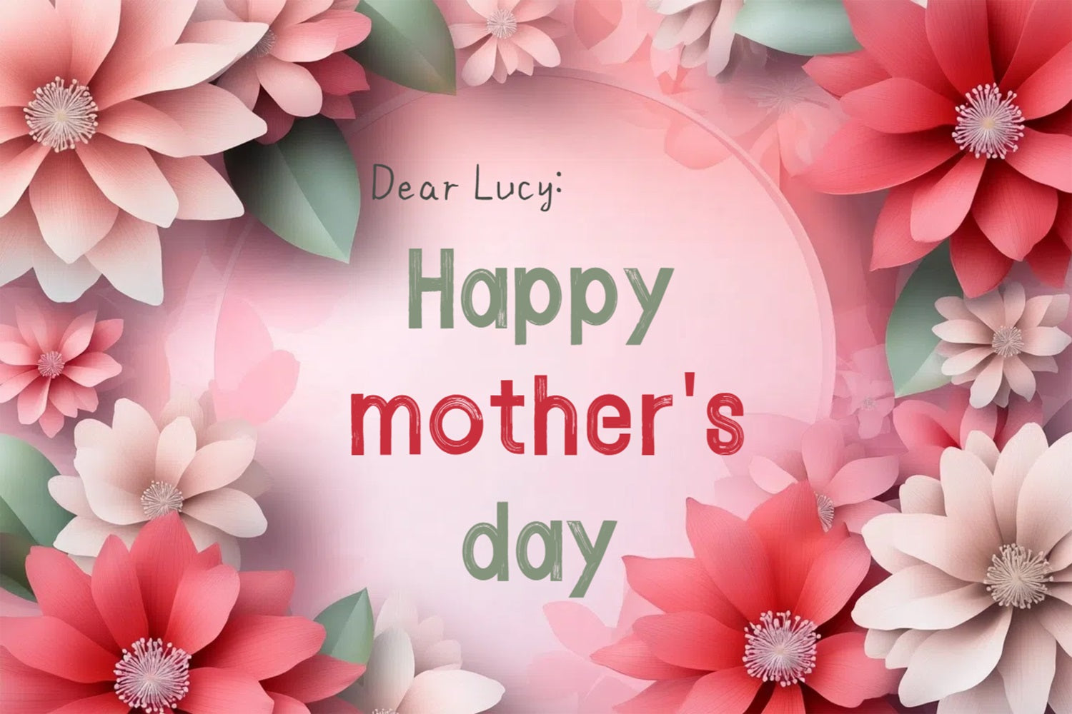 Backdrops For Mother's Day Floral Joy Personalised Backdrop UK CSH3-137