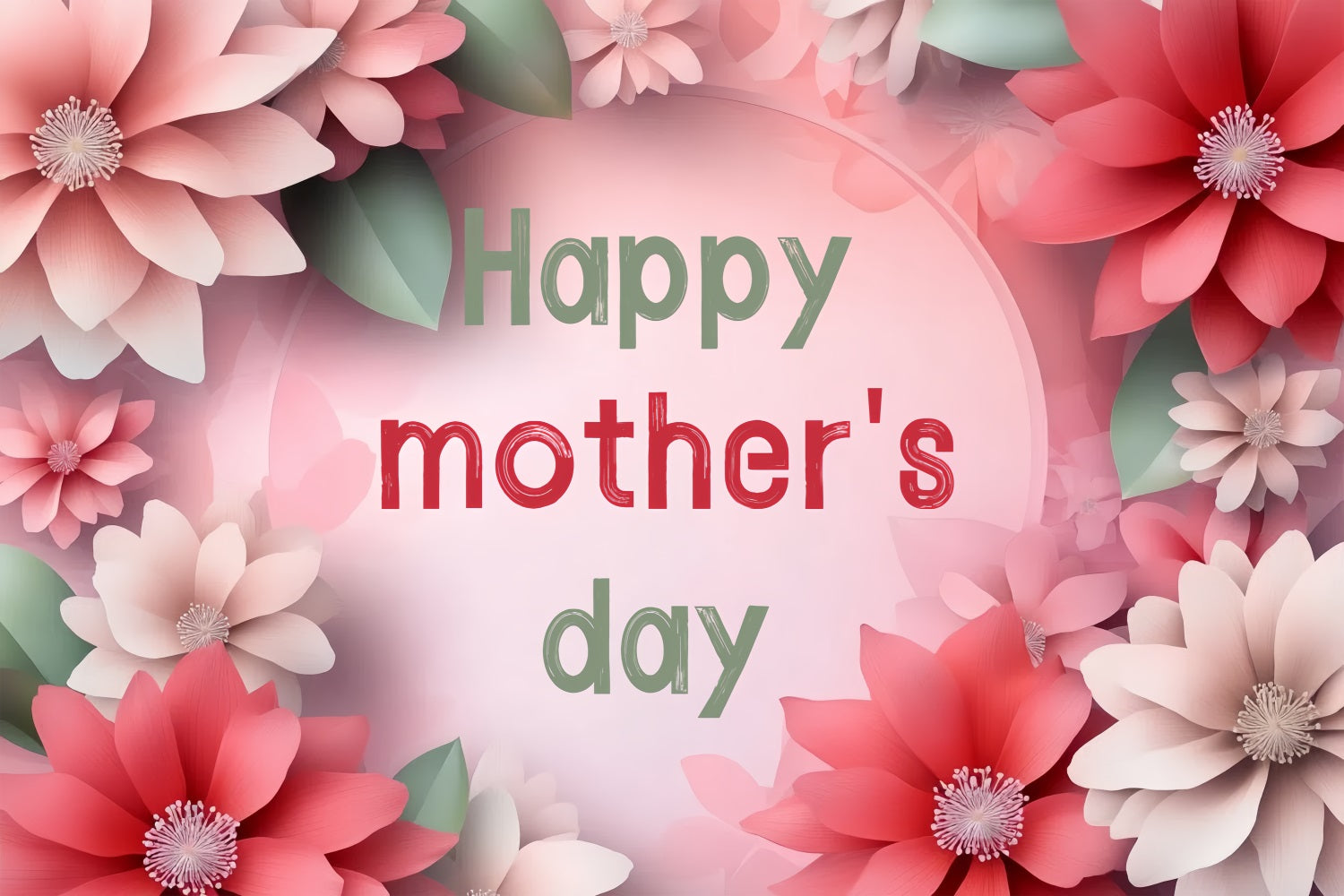 Backdrops For Mother's Day Floral Joy Personalised Backdrop UK CSH3-137
