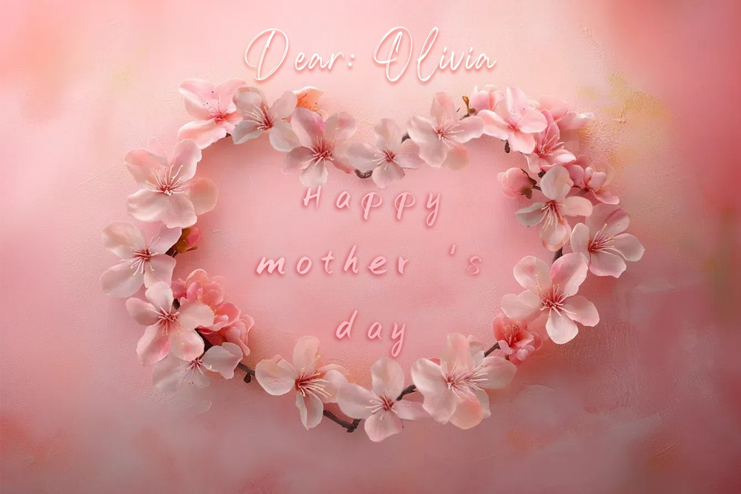 Mother's Day Backdrop Ideas Delicate Sakura Heart Customized Backdrop UK CSH3-138