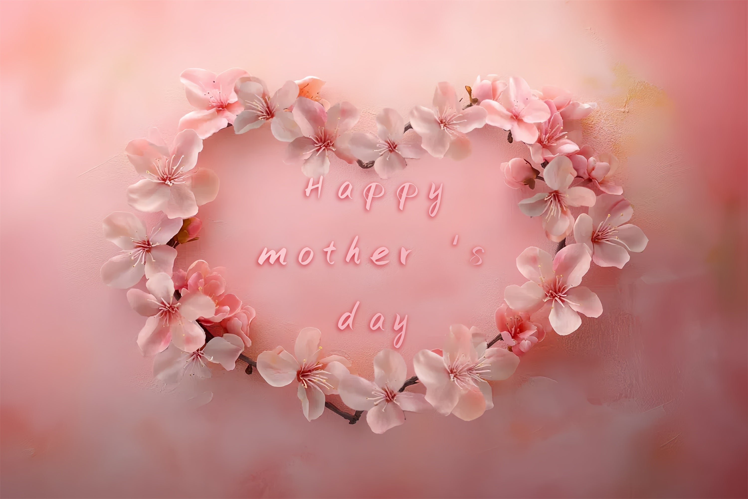 Mother's Day Backdrop Ideas Delicate Sakura Heart Customized Backdrop UK CSH3-138