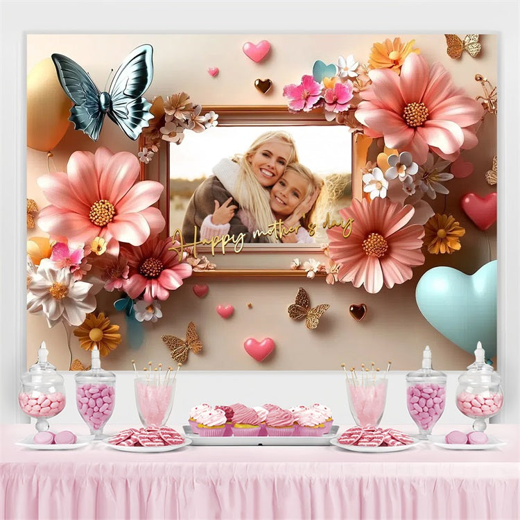 Mothers Day Backdrop Romantic Floral Balloon Personalized Backdrop UK CSH3-140