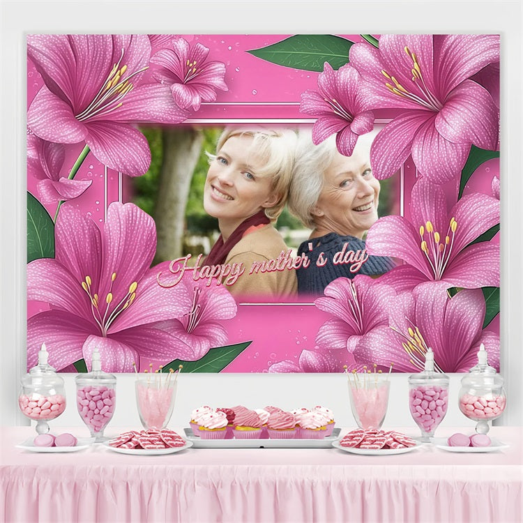 Mothers Day Photo Backdrop Bright Lily Flowers Customized Backdrop UK CSH3-143