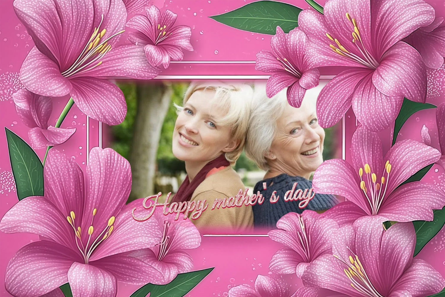 Mothers Day Photo Backdrop Bright Lily Flowers Customized Backdrop UK CSH3-143