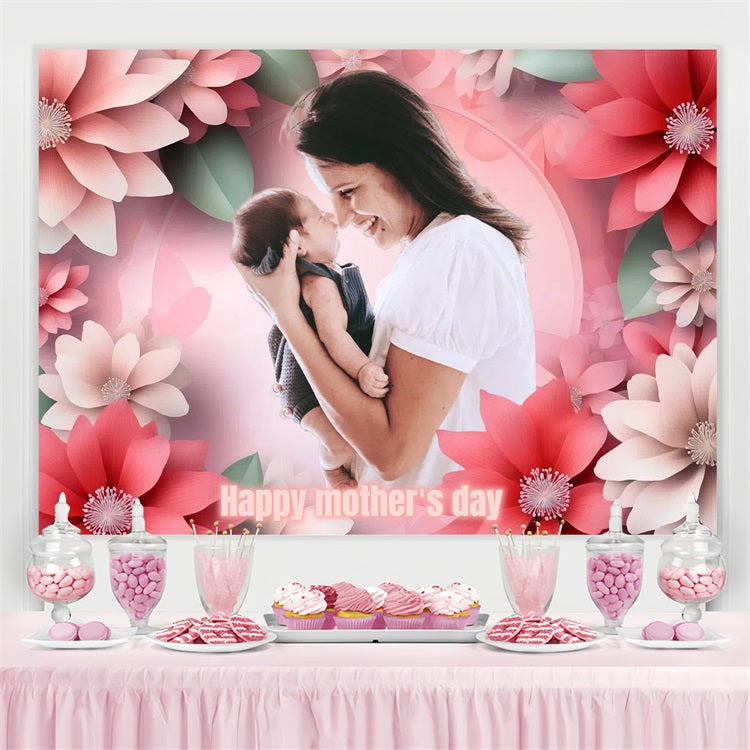 Mother's Day Backdrop Ideas Blush Floral Love Customized Backdrop UK CSH3-146