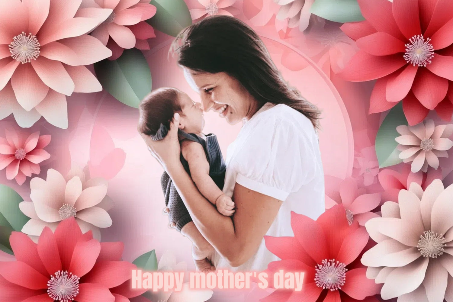 Mother's Day Backdrop Ideas Blush Floral Love Customized Backdrop UK CSH3-146