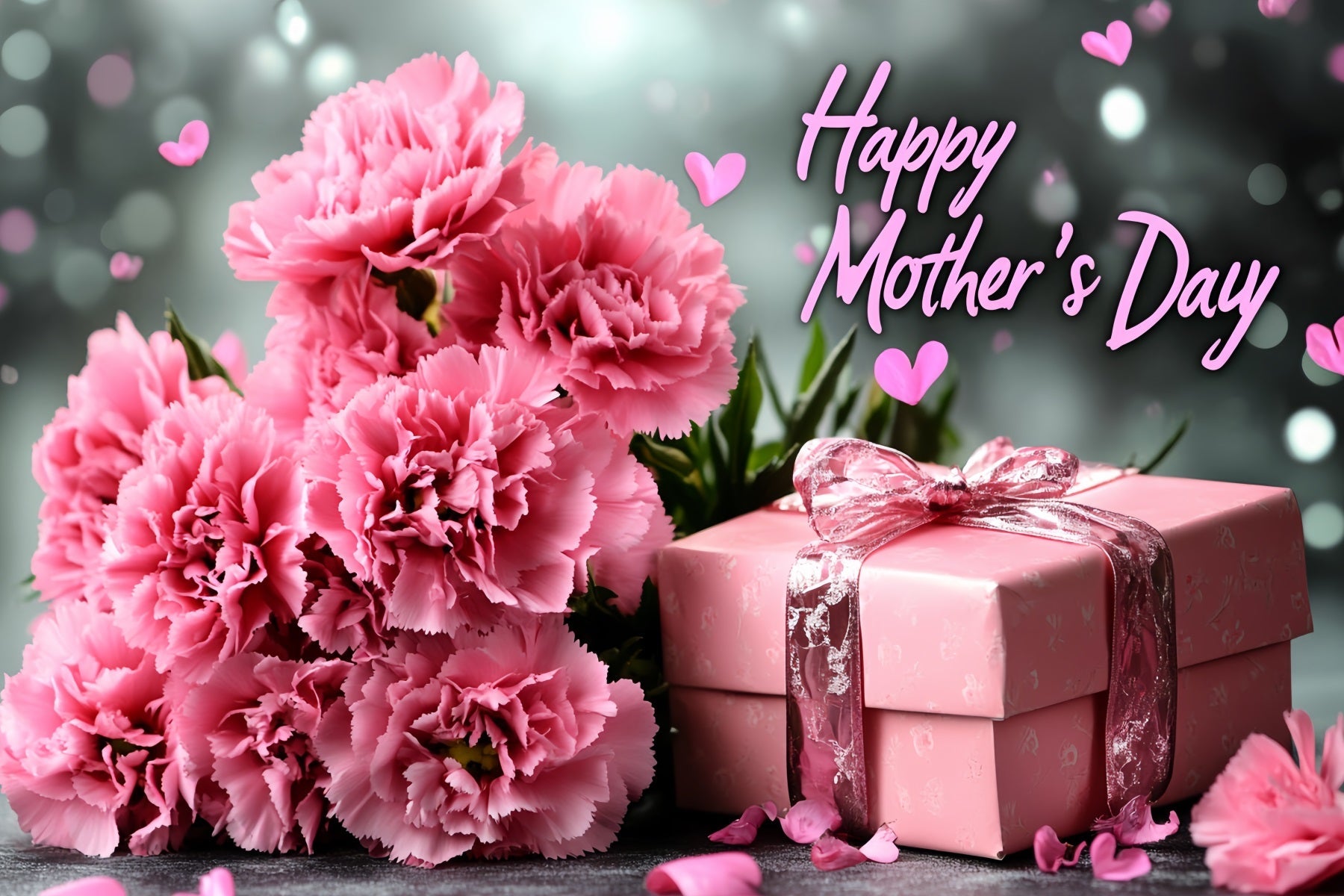 Happy Mother's Day Backdrop Pink Carnation Gift Personalized Backdrop UK CSH3-151