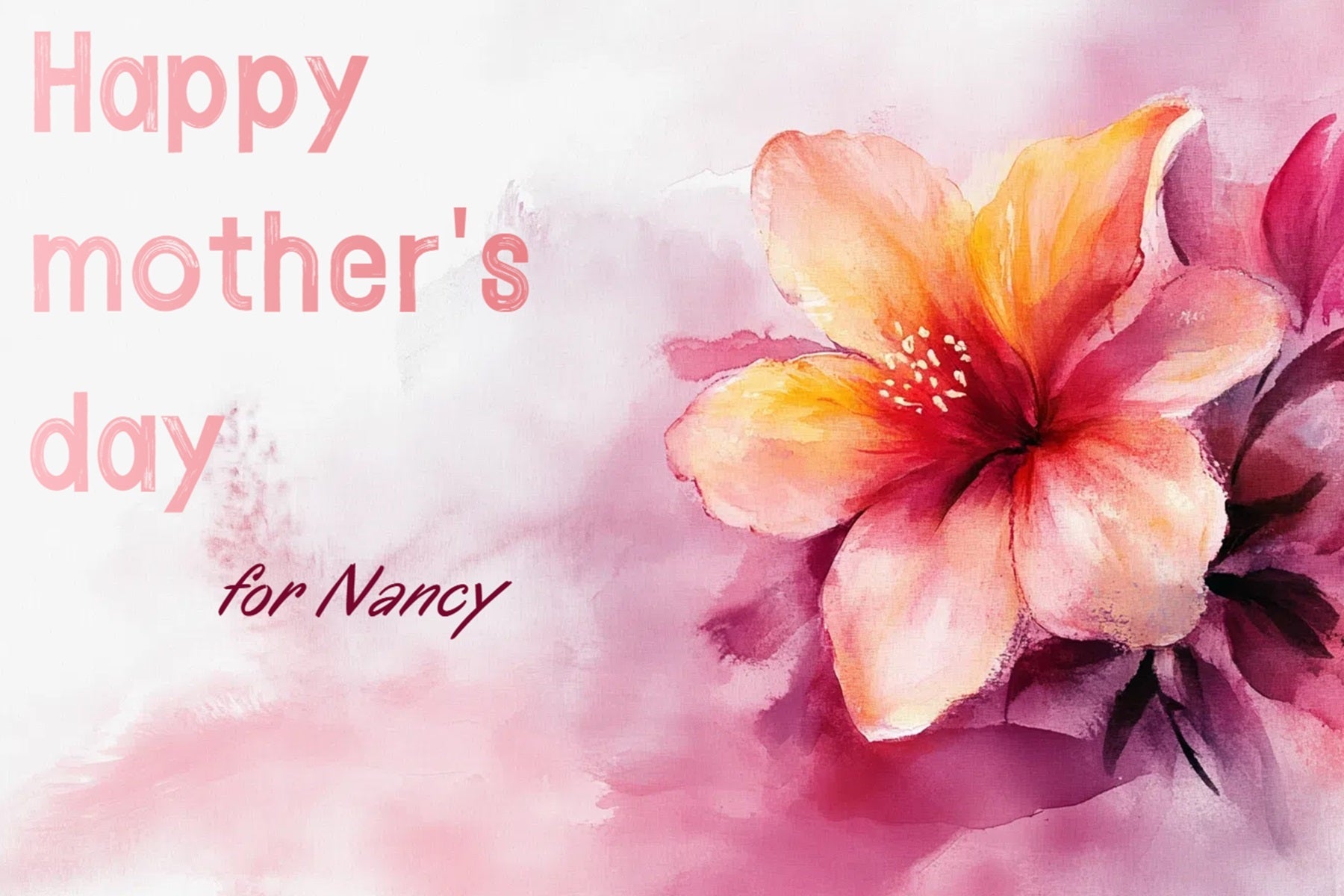 Backdrop Mother's Day Watercolor Floral Personalized Backdrop UK CSH3-159