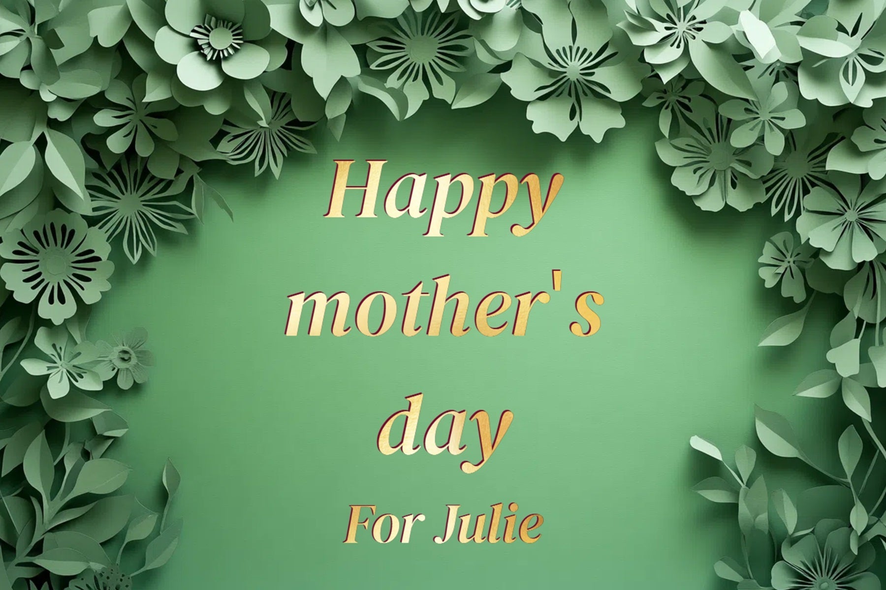 Mothers Day Backdrop Green Floral Customized Backdrop UK CSH3-169