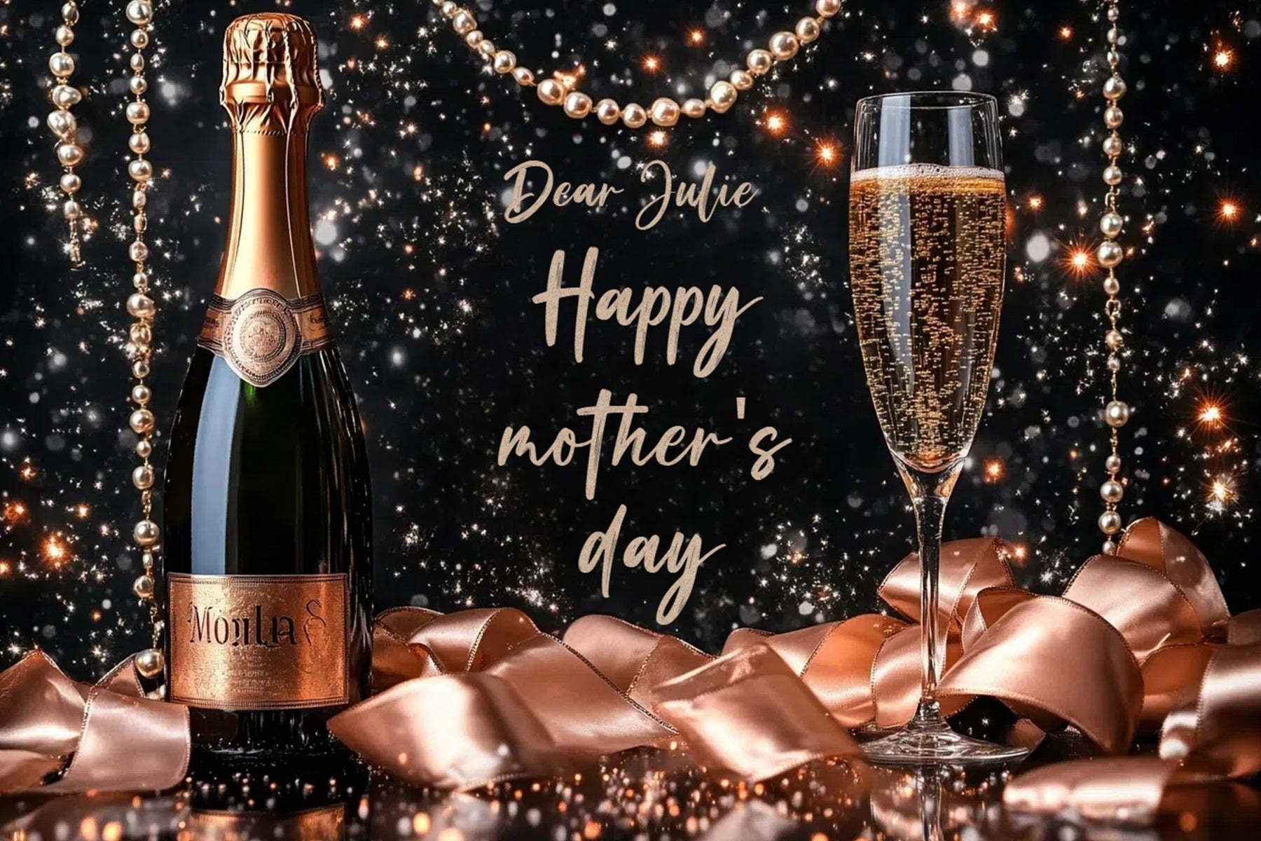 Mothers Day Backdrops Sparkling Champagne Party Personalized Backdrop UK CSH3-175