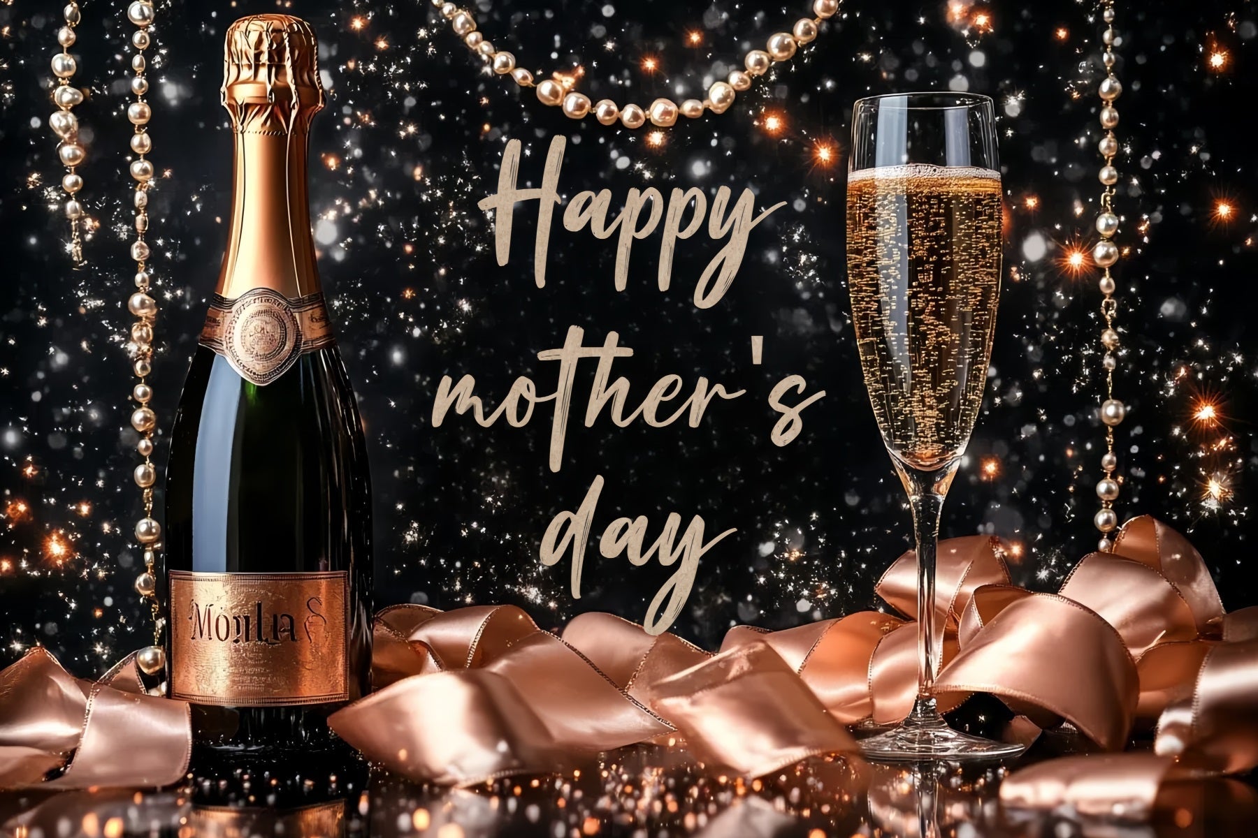 Mothers Day Backdrops Sparkling Champagne Party Personalized Backdrop UK CSH3-175