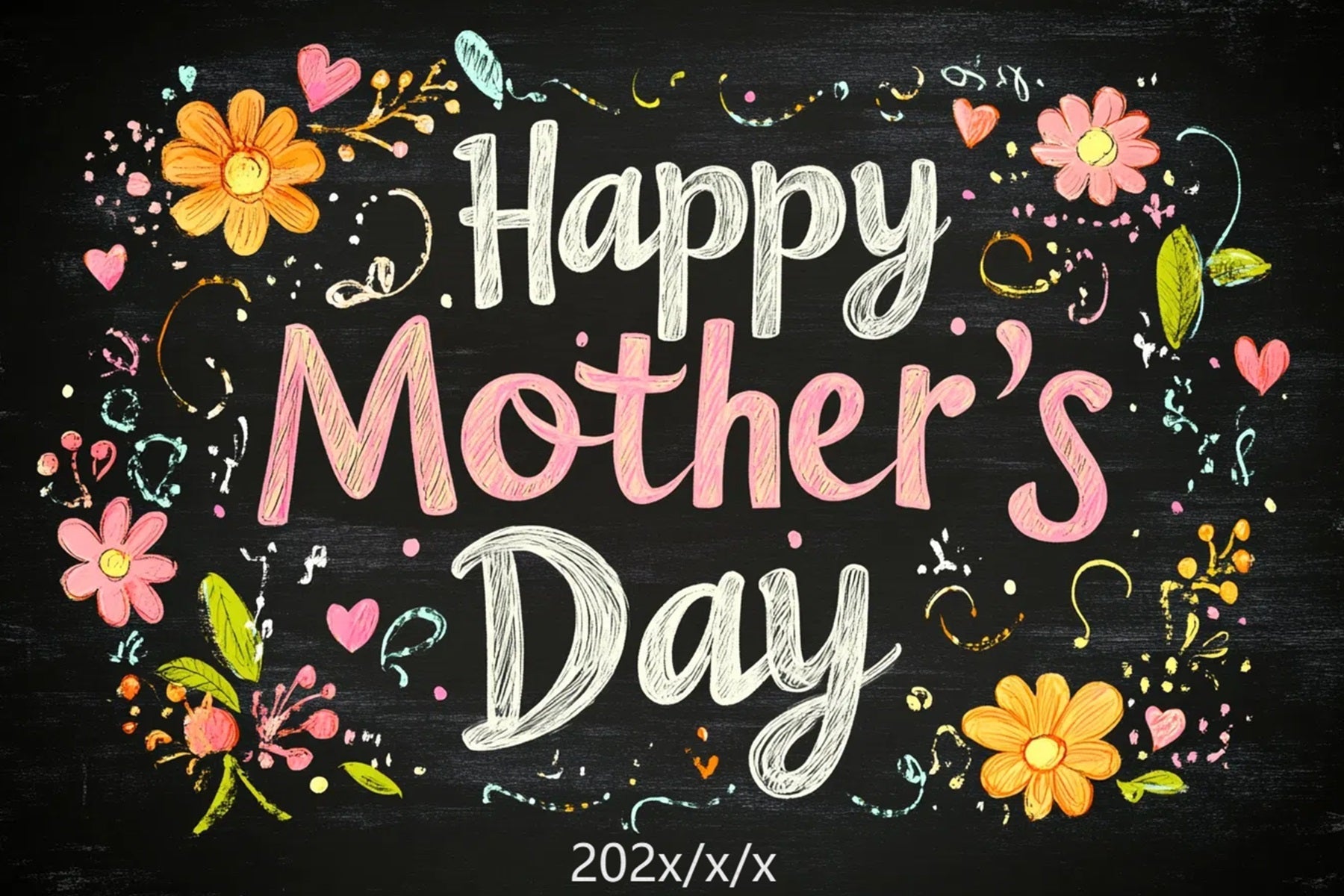 Mother's Day Backdrop Ideas Chalkboard Floral Customized Backdrop UK CSH3-177
