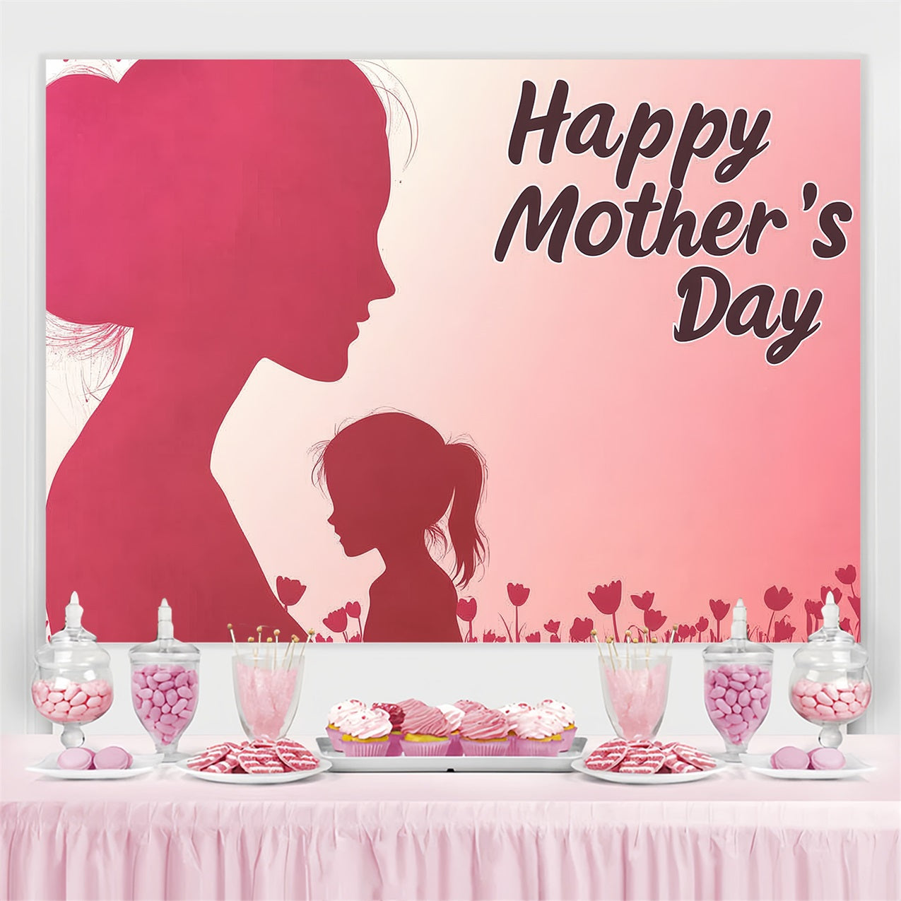 Mother's Day Backdrops Loving Moments Silhouette Custom Backdrop UK CSH3-193