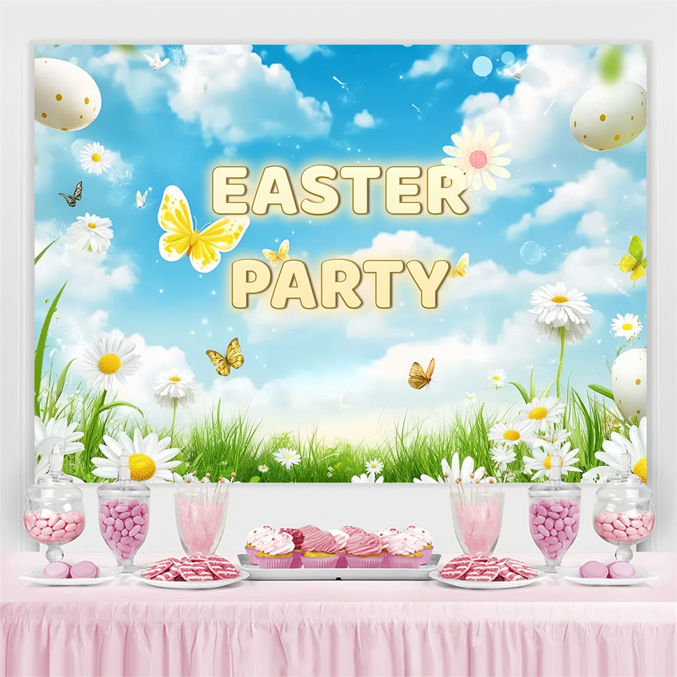 Easter Backdrop Spring Daisy Egg Hunt Custom Backdrop UK CSH3-231