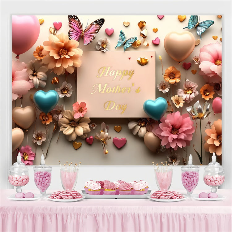 Mothers Day Backdrops Romantic Butterfly Flower Custom Backdrop UK CSH3-98