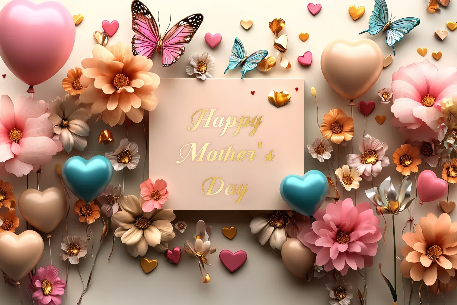Mothers Day Backdrops Romantic Butterfly Flower Custom Backdrop UK CSH3-98