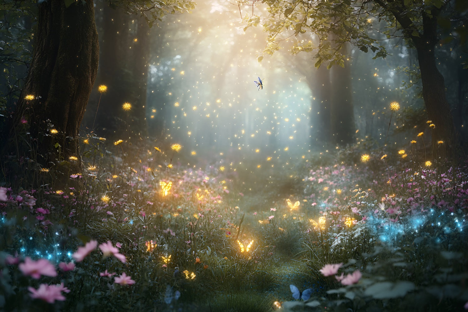 Fantasy Forest Backdrop Sparkling Fairyland Woods Backdrop UK CSH4-111