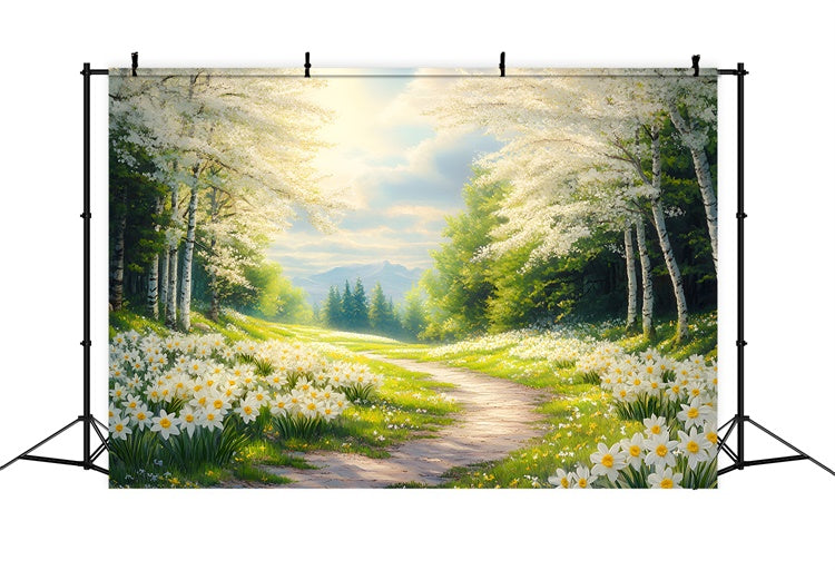 Forest Backdrops Sunny Daffodil Forest Trail Backdrop UK CSH4-112