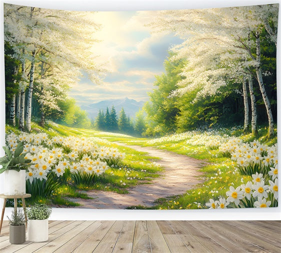 Forest Backdrops Sunny Daffodil Forest Trail Backdrop UK CSH4-112