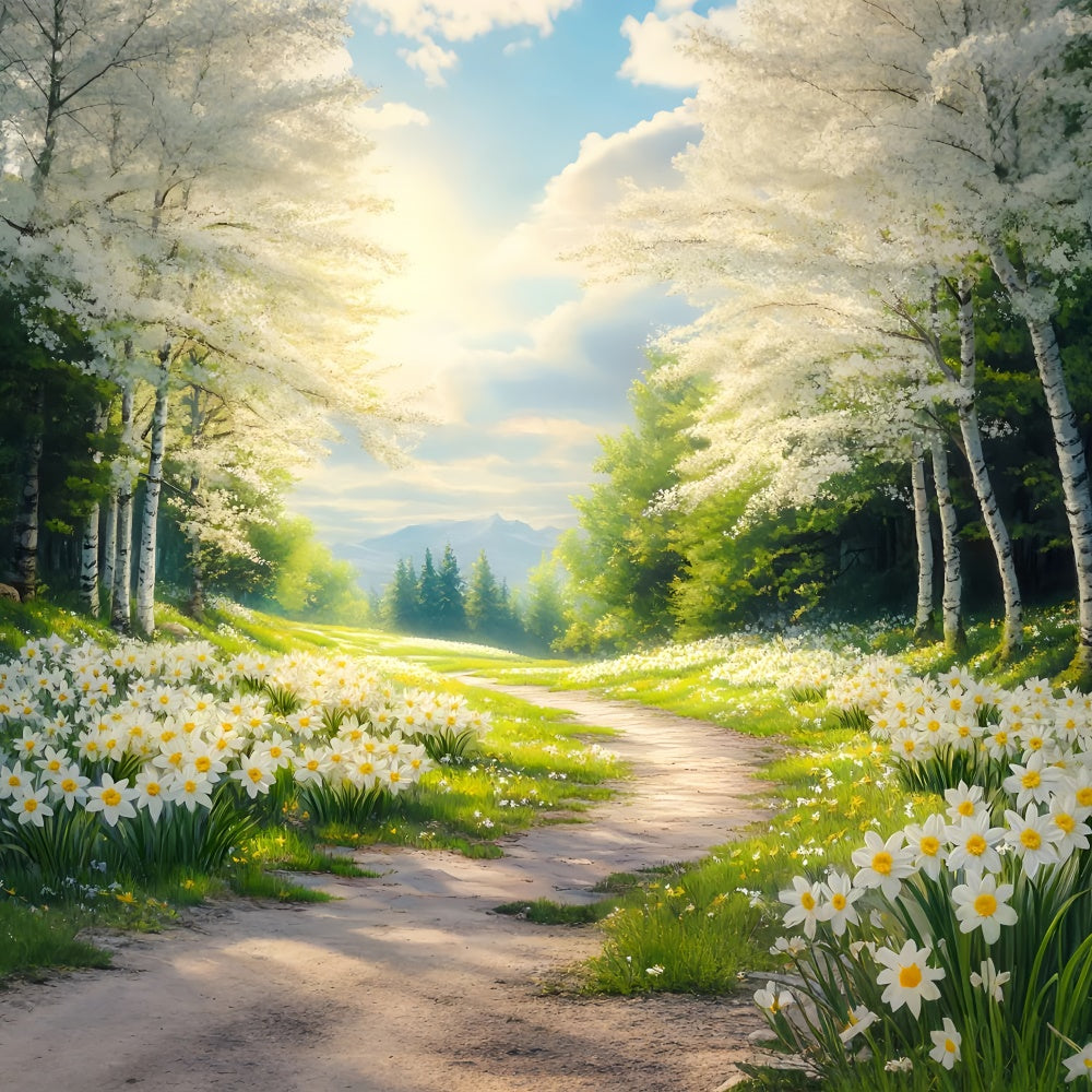 Forest Backdrops Sunny Daffodil Forest Trail Backdrop UK CSH4-112