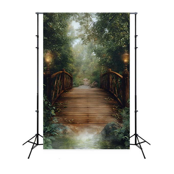 Forest Backdrop Photography Twilight Lantern Bridge Backdrop UK CSH4-115