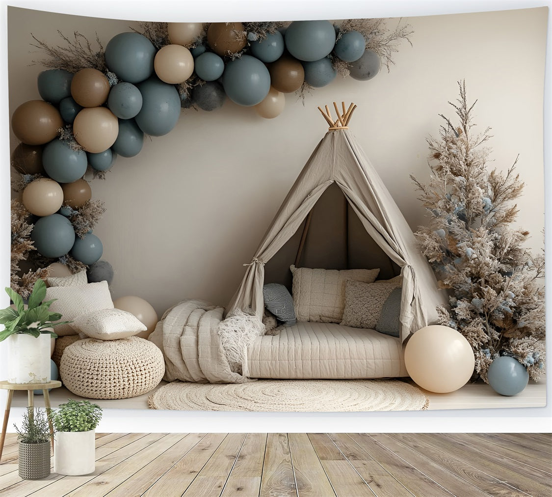 Boho Photography Backdrop Cozy Tent Winter Balloon Backdrop UK CSH4-137