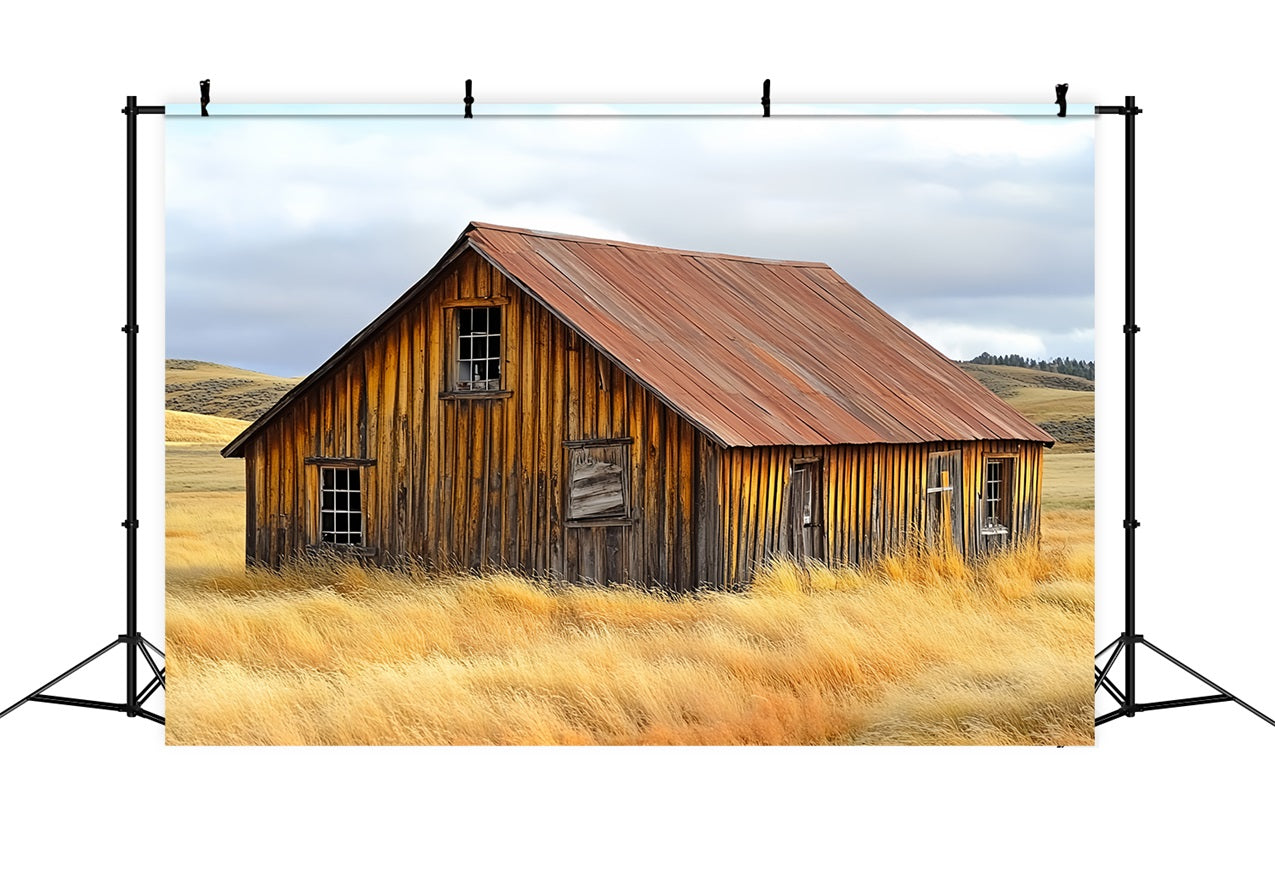 Barn Backdrops Weathered Farmhouse Rustic Landscape Backdrop UK CSH4-209