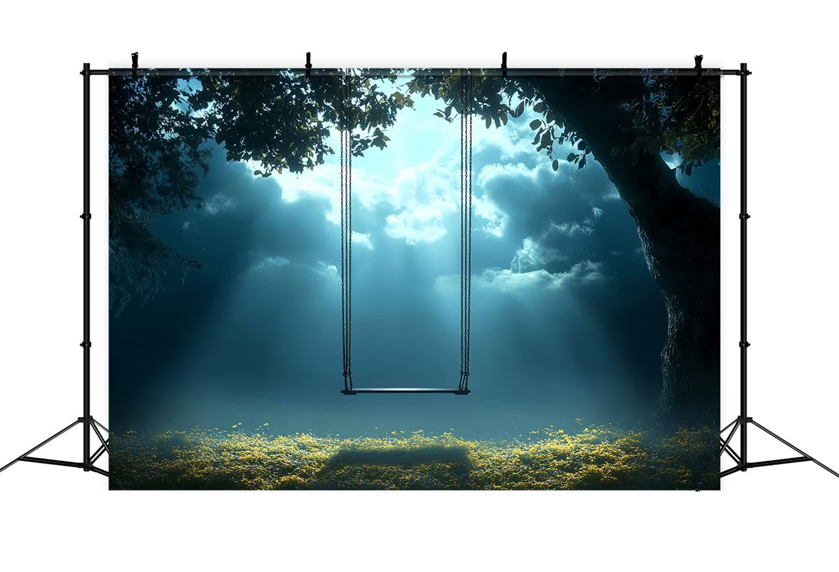 Sky Photography Backdrop Dreamy Clouds Swing Backdrop UK CSH4-238