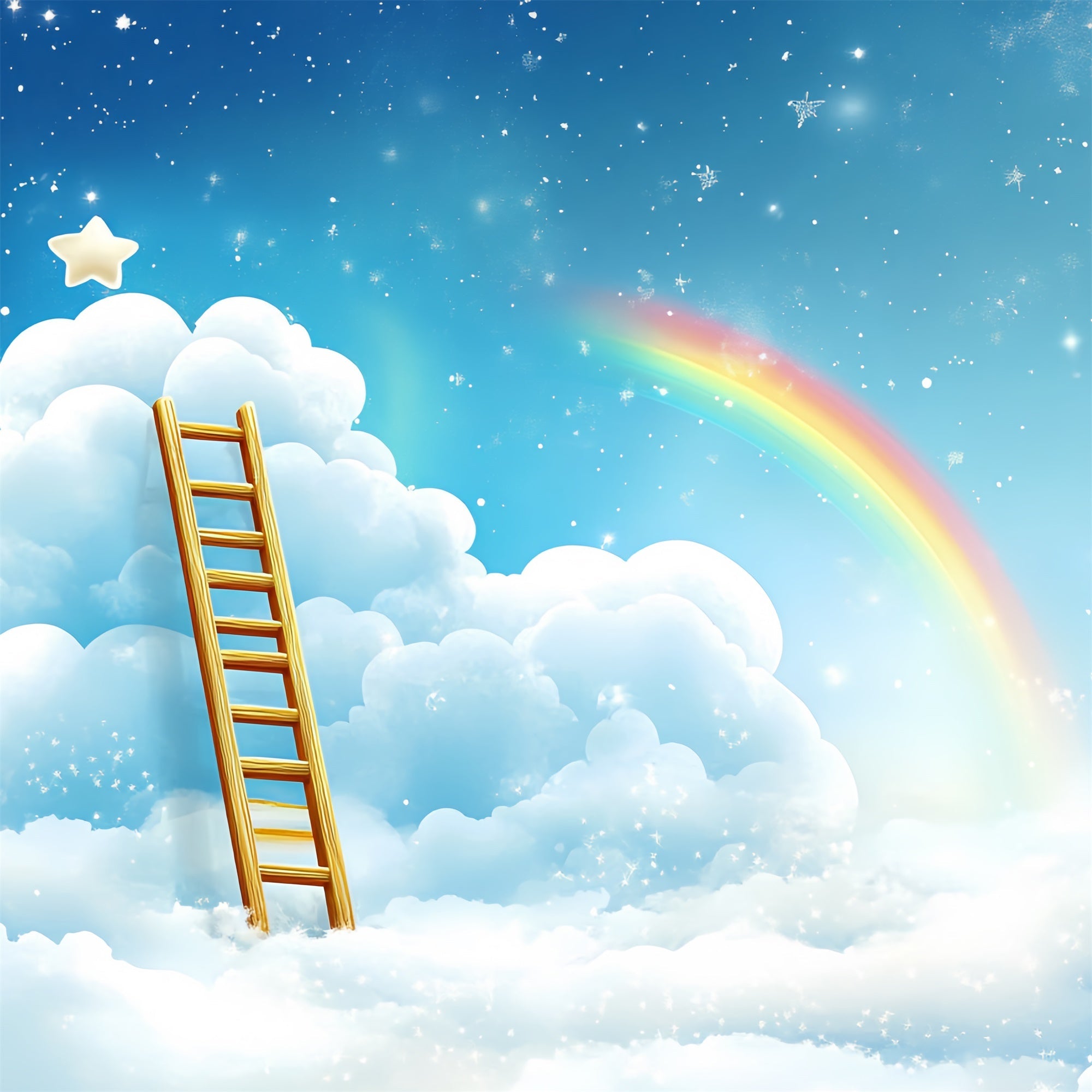 Rainbow Cloud Backdrop Dream Sky Ladder Rainbow Backdrop UK CSH4-263