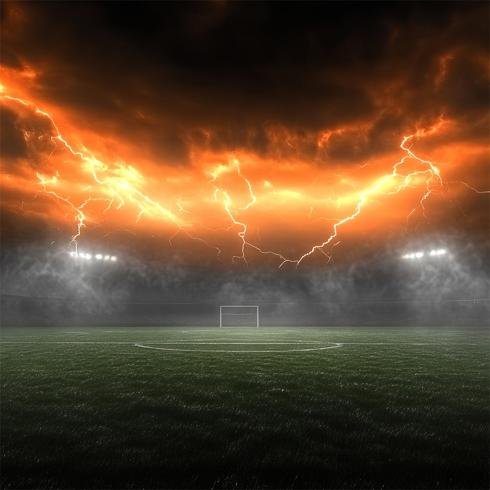 Football Field Backdrop Electric Sky Stadium Goal Backdrop UK CSH4-367